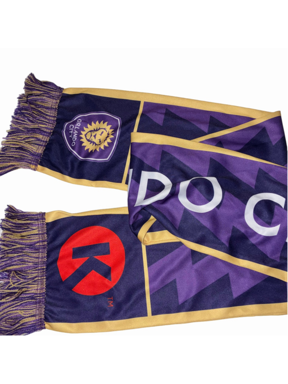 Orlando City Soccer Scarf One Size Purple and Gold